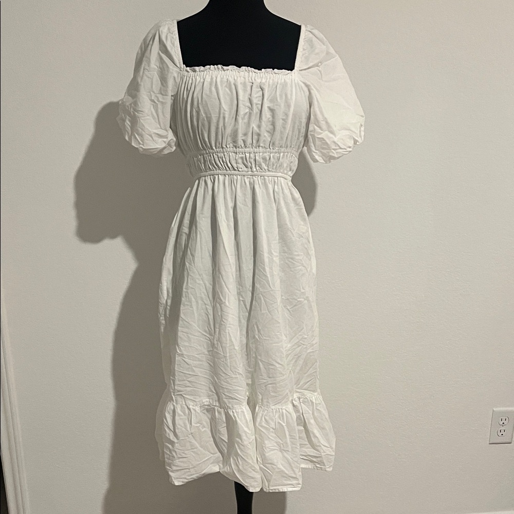 Dizzy Lizzy White Cotton Dress